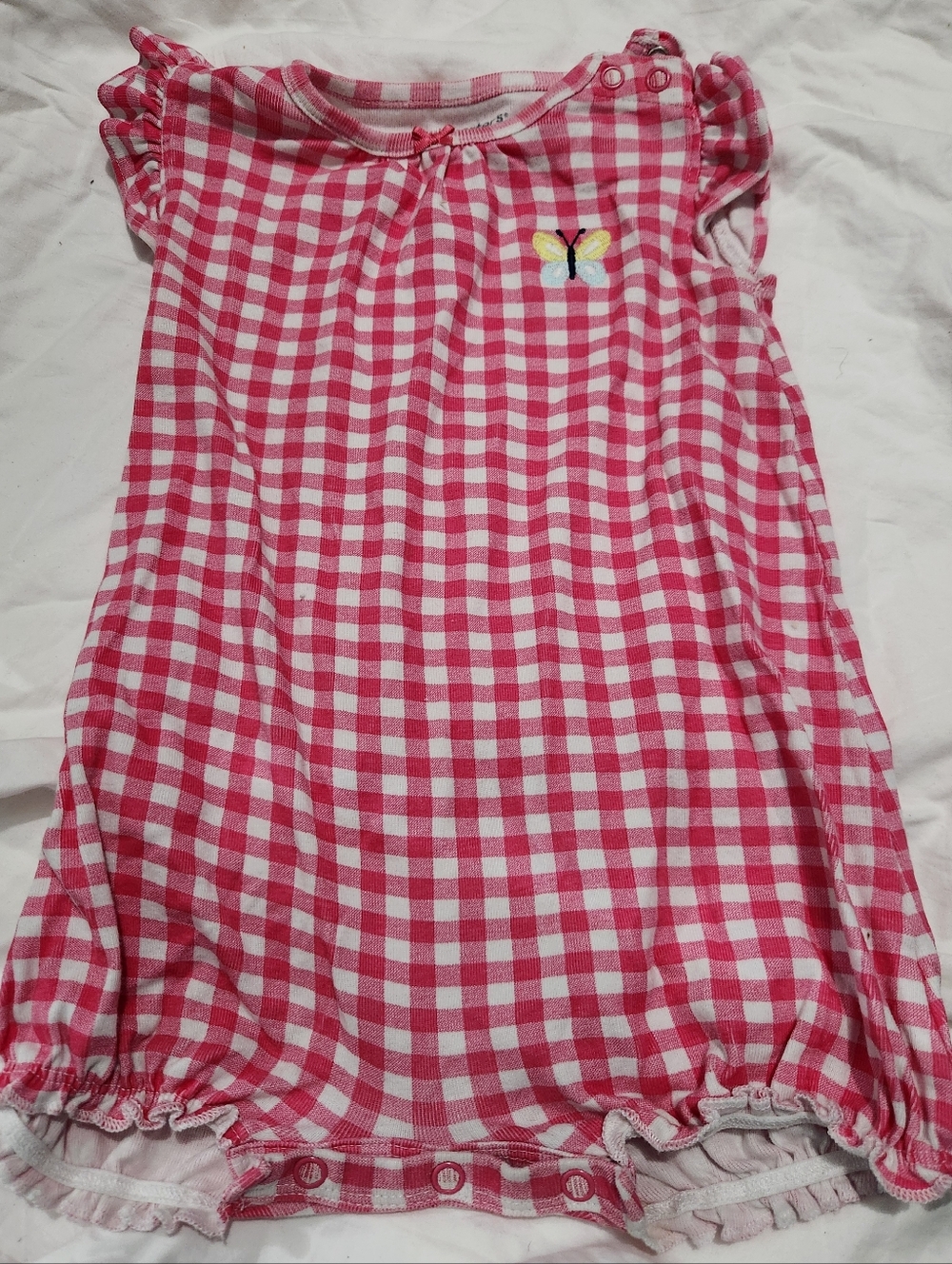 Carters 18M Gingham Butterfly Frog Romper